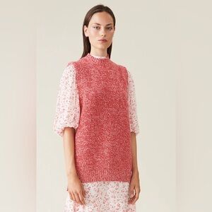 Ganni Red Sleeveless Knit Vest